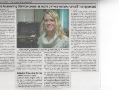 Executive Answering Service grows as more owners outsource call management 2012